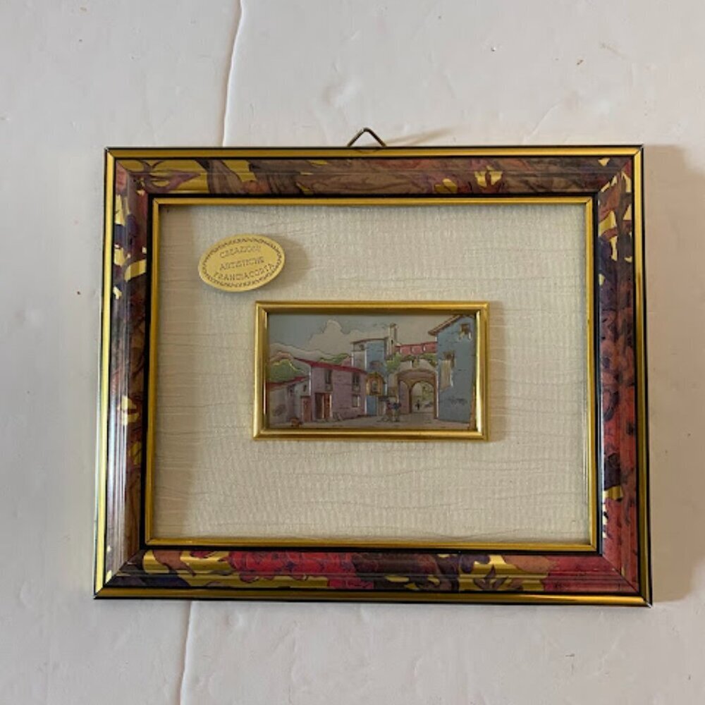Creazioni Artistiche Franciacorta Italian Village Scene Miniature Framed Art - Picture 3 of 10